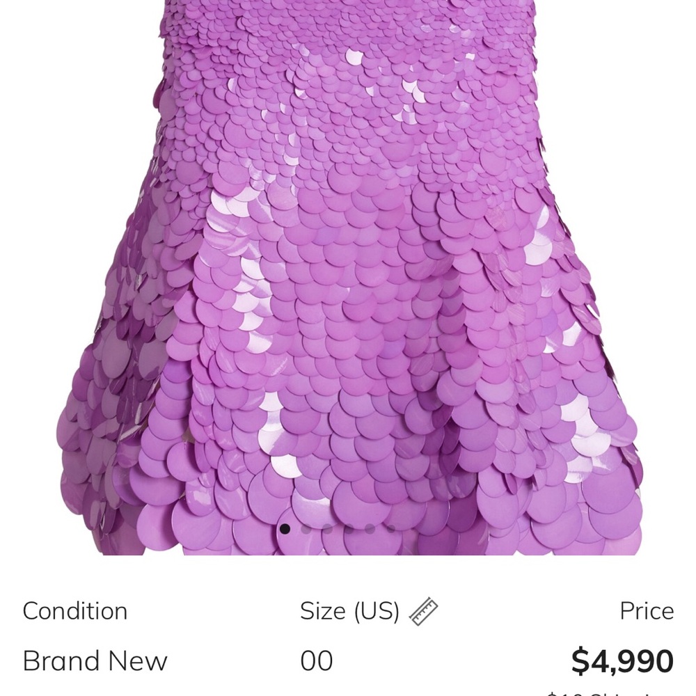 Oscar de la Renta Purple Sequin Bubble Mini Skirt
